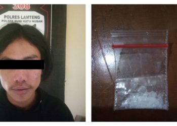 Polsek Bumi Ratu Nuban Tangkap Pembawa Narkoba Warga Asal Bandar Lampung