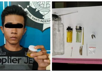 Polsek Padang Ratu Ciduk Pria Diduga Pesta Sabu