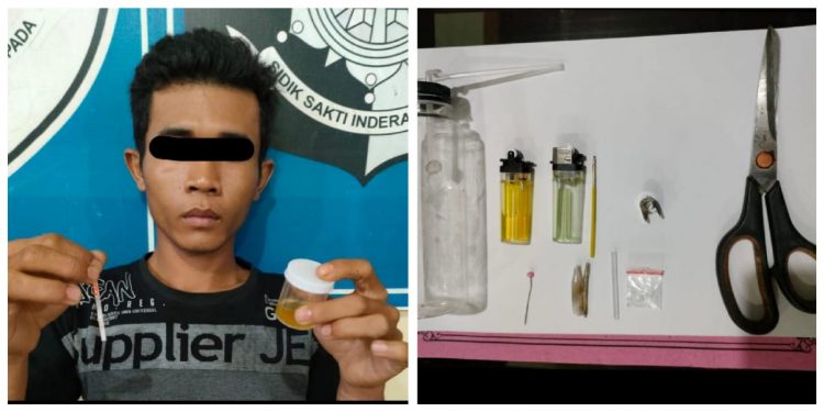 Polsek Padang Ratu Ciduk Pria Diduga Pesta Sabu