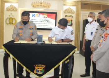 Polda Lampung Umumkan Perpanjangan Kerja Sama Dengan PT KAI