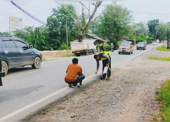 Polres Tulangbawang Olah TKP Lakalantas 4 Orang Luka Ringan