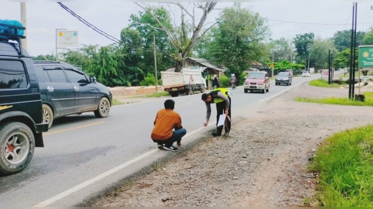 Polres Tulangbawang Olah TKP Lakalantas 4 Orang Luka Ringan