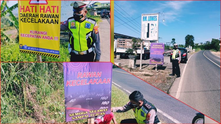 Polsek Sekincau Umumkan Lokasi Black Spot Lalu Lintas