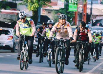 Polresta Bandar Lampung Melaksanakan Kegiatan Patroli Bersepeda