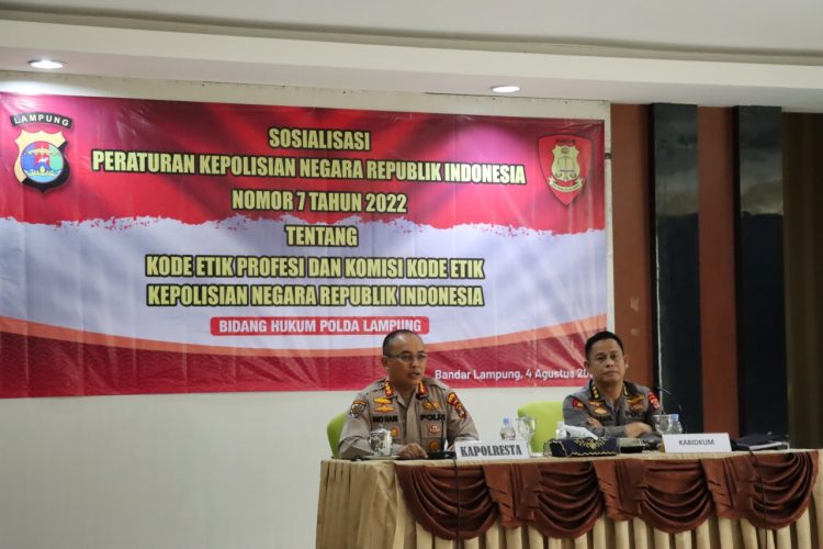 Polresta Bandar Lampung Menerima Sosialisasi Perpol