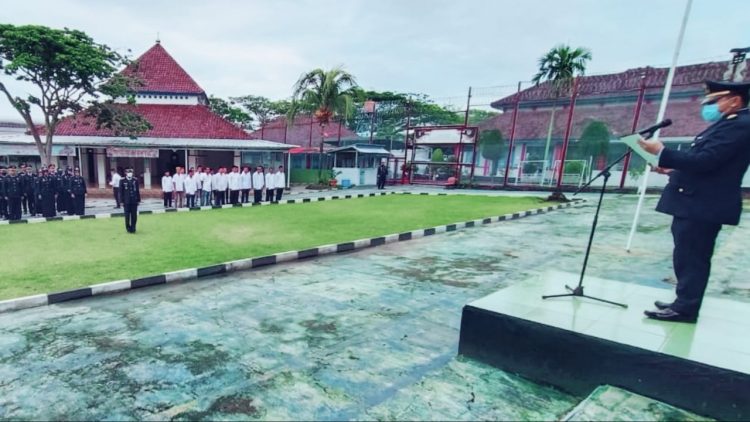 Upacara Hari Dharma Karya Dhika ke 77 di Rutan Kotabumi