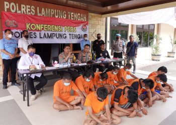 Polres Lampung Tengah Tangkap 13 Penjahat
