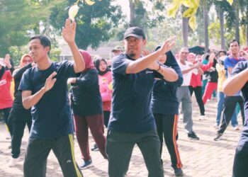 KPU Pesawaran Gelar Senam Demokrasi Menyongsong Pemilu 2024