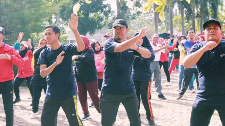 KPU Pesawaran Gelar Senam Demokrasi Menyongsong Pemilu 2024