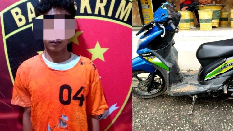 Pelaku Pencurian Motor di Halaman Masjid Babussalam Diringkus Polisi