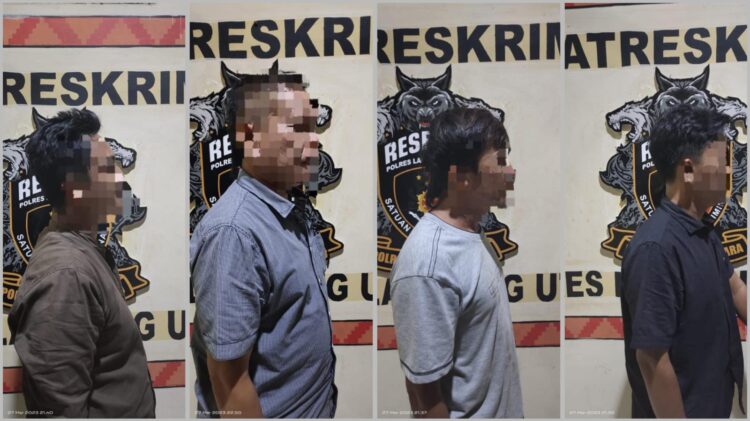Polres Lampung Utara Ringkus 4 Tersangka Pemerasan Sopir Truk, Salah Satunya Oknum PNS