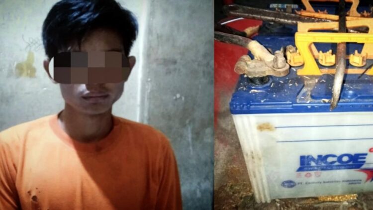 Aksinya Terekam CCTV, Pemuda di Lampung Tengah Gasak 2 Unit Aki