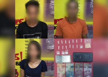 Terlibat Narkoba, 1 Perempuan dan 2 Pria Diciduk Polres Pesawaran