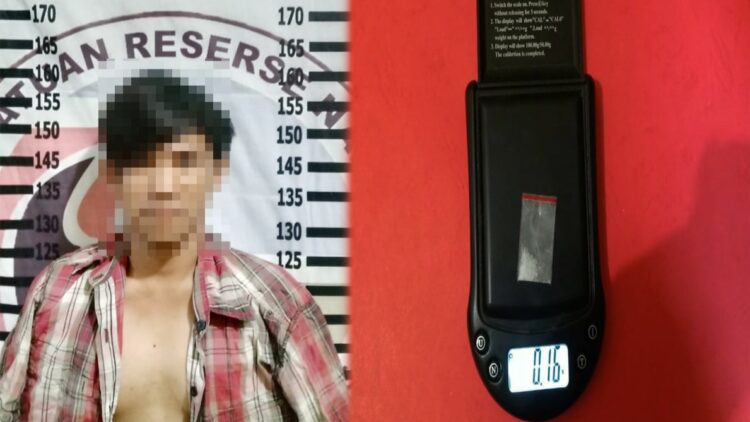 Pemuda Asal Tanah Miring Lampura Ditangkap Polisi, Kedapatan Bawa 0,16 Gram Sabu