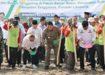 Bersama Gubernur Lampung, Mentan dan Mendag Tanam Kedelai di Tanggamus