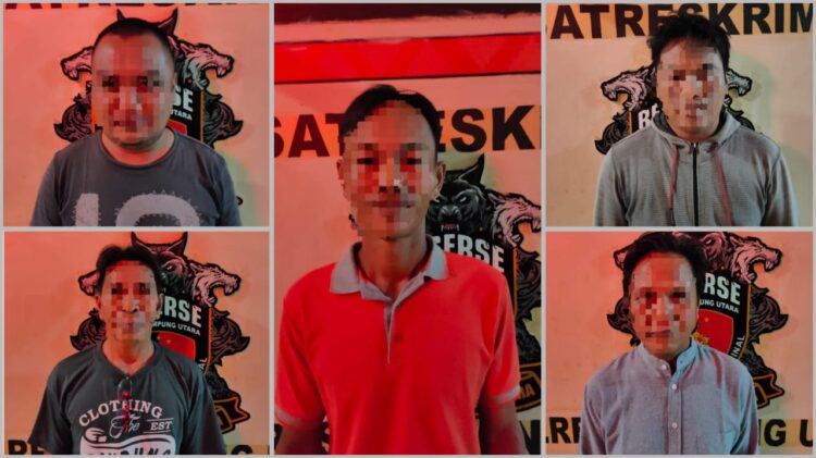 Polres Lampung Utara Tangkap 5 Pelaku Judi Online, Digerebek Saat Asyik Bermain