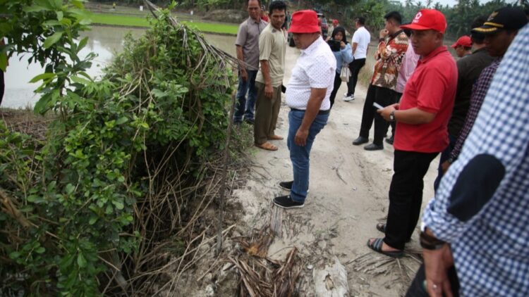 Jembatan di Desa Kedaung Lampung Selatan Amblas, Nanang Minta Dicor Beton