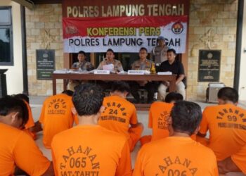 Polres Lampung Tengah Ungkap 8 Kasus Menonjol, Dalam Sebulan 32 Orang Diamankan 