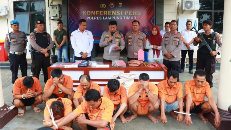 Tak Sampai 1 Bulan, 9 Pelaku Kejahatan Diringkus Polres Lampung Timur