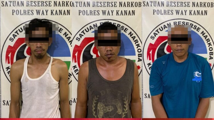 Dalam Hitungan Jam, 3 Pelaku Narkoba Diringkus Satresnarkoba Polres Waykanan