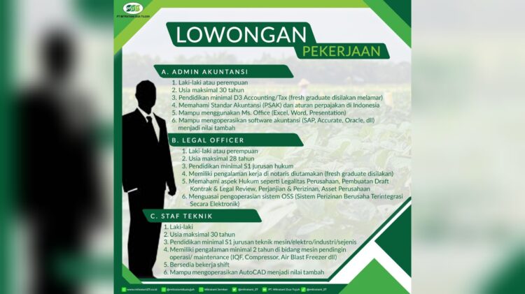 PT Mitratani Dua Tujuh Buka Lowongan Kerja