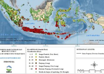 Datang Terlambat. BMKG: Awal Musim Hujan di Lampung Diprediksi November 