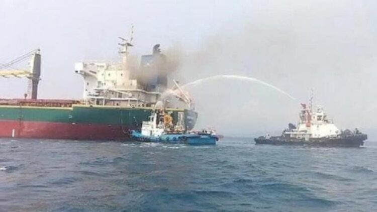 Samudra Sakti III Terbakar di Perairan Pesawaran Lampung