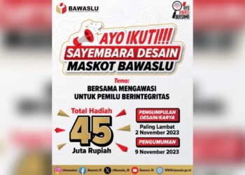 Bawaslu Buka Sayembara Desain Maskot Pemilu 2024. Total Hadiah Rp45 Juta