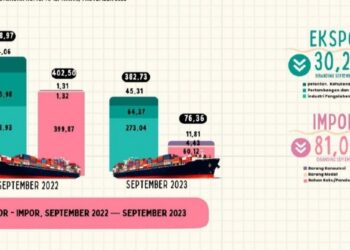 Nilai Ekspor Provinsi Lampung Turun
