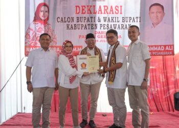Gerindra Deklarasi Pasangan Nanda-Antonius di Pesawaran