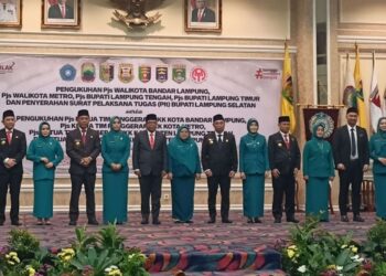Pj Gubernur Lampung Kukuhkan 4 Pjs dan 1 Plt Bupati
