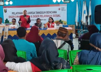 Ketua PMI Lampung Terjun Langsung Latih Warga Tanggap Bencana
