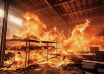 Sakit Hati Dipecat, Mantan Satpam Bakar Gedung KPP Kotabumi