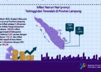 Inflasi Lampung Maret 2025: Harga Rumah Turun, Makanan Melambung