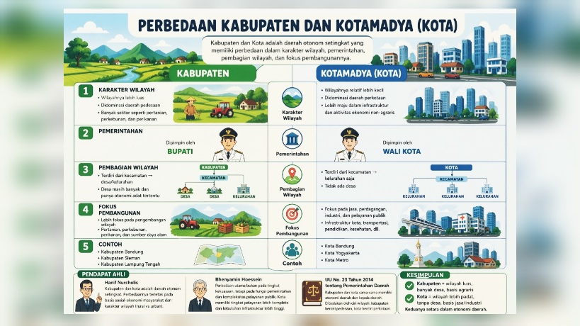 Apa Saja Perbedaan Kabupaten dan Kotamadya