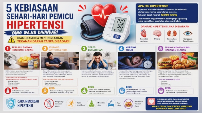 5 Kebiasaan Sehari-hari Pemicu Hipertensi