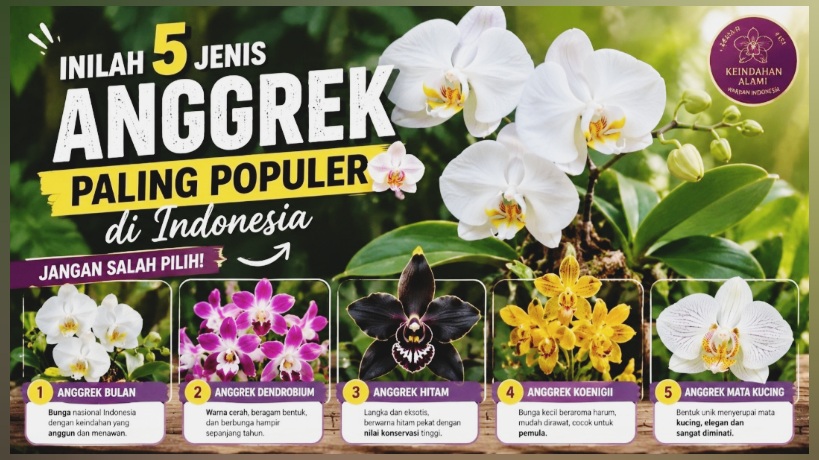 Inilah 5 Jenis Anggrek Paling Populer di Indonesia
