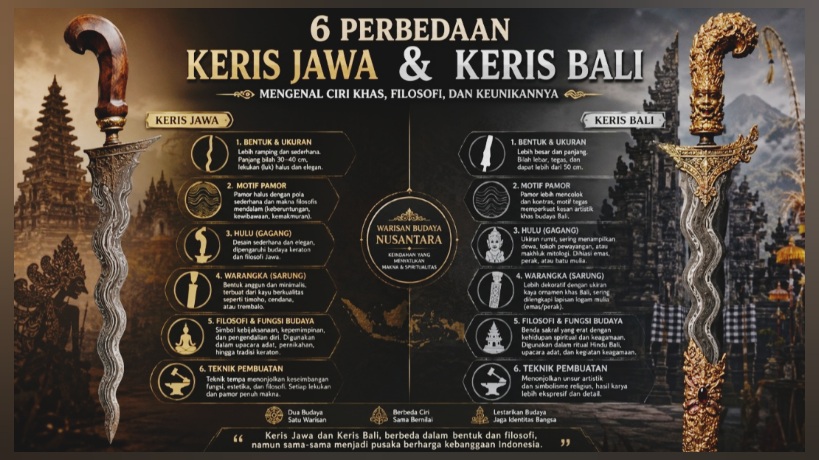 Inilah 6 Perbedaan Keris Jawa dan Keris Bali