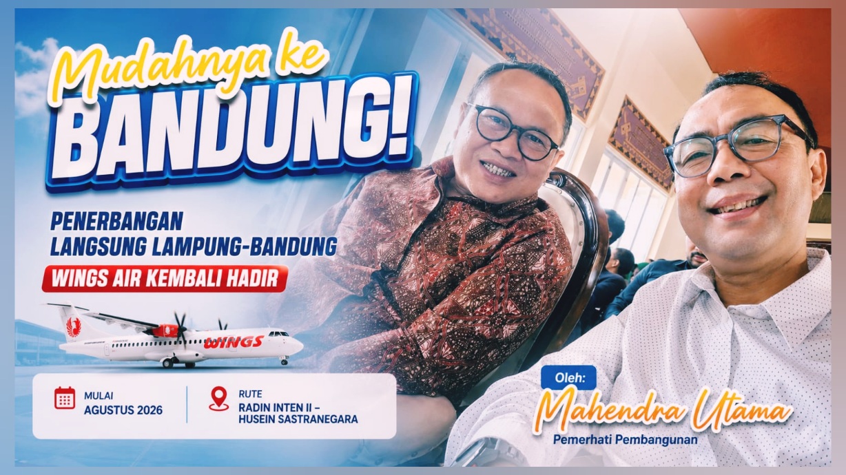 Penerbangan Langsung Lampung-Bandung Wings Air